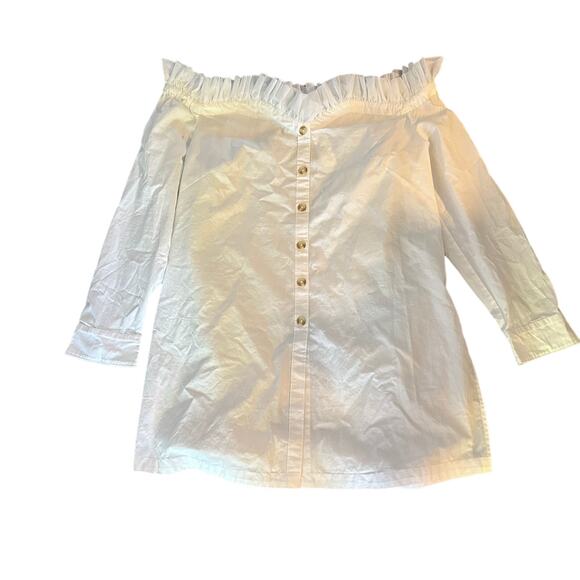 Anthropolgie Maeve Tulle Blouse Off-Shoulder XL (NWT) - Picture 2 of 6